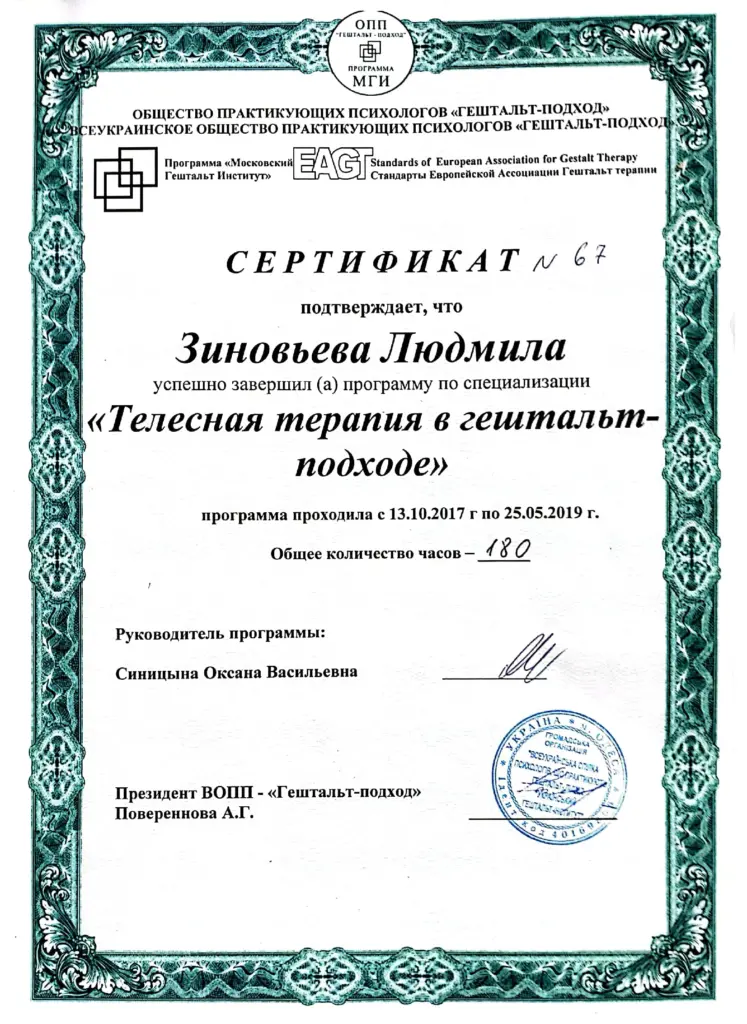 Телесная терапия в гештальт-подходе
